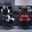 Gaming Chair with Thickened Seat Cushion and Footrest - 1
