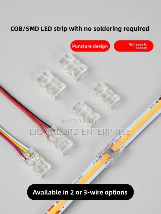 Brand New 8mm COB LED Strip Connectors Kit - 1