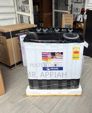 Pearl 12kg Spin Dry Washing Machine (White/Black)