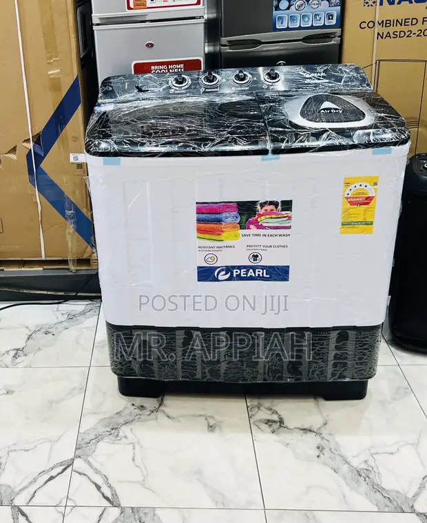 Pearl 15kg Twin Tub Washing Machine (White/Black) - 1
