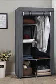2-in-1 Foldable Portable Wardrobe - Black - 1