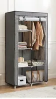 2-in-1 Foldable Portable Wardrobe - Black - 2