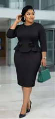 Zalia Ladies Black Fitted Office Dress - 1