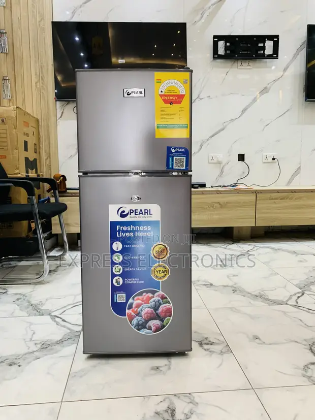 Pearl PF-216TBG-5E 136L Double-Door Top-Freezer Refrigerator - 1