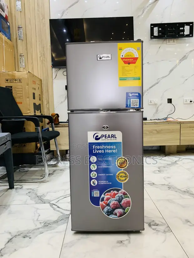 Pearl PF-216TBG-5E 136L Double-Door Top-Freezer Refrigerator - 1