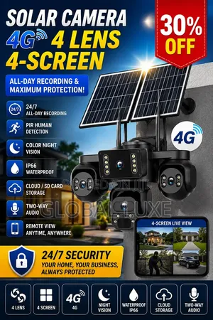 4-Lens Solar 4G Smart CCTV Security Camera