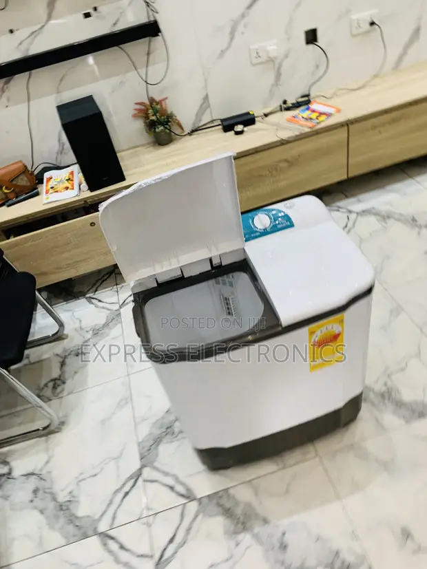 Nasco 5kg Twin Tub Washing Machine - White & Grey - 1