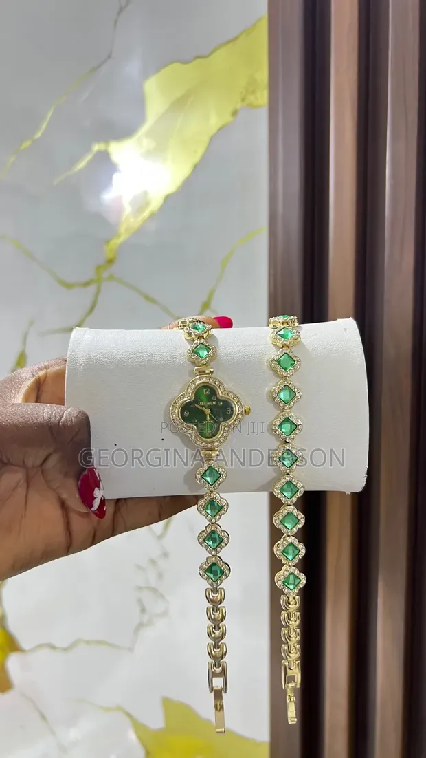 Watch Bracelets, Bangles, Necklaces & Earrings Set - 1