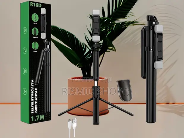 R16D Multifunctional Selfie Stick Tripod with LED Lights - 1