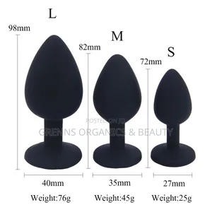 Silicone Anal Butt Plug - 3 Sizes (S, M, L) - Black