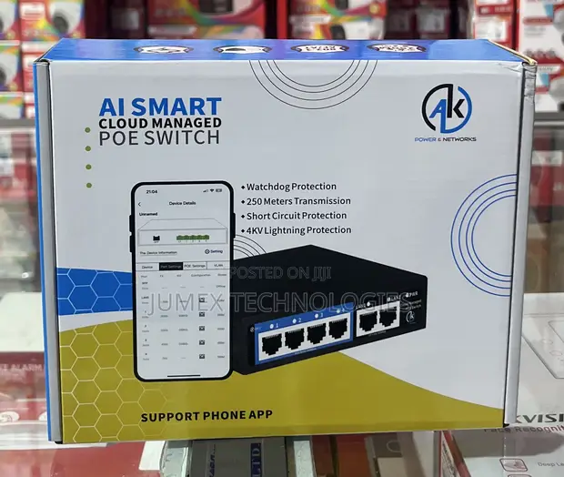 4-Port AI Smart Cloud Managed PoE Switch - 1