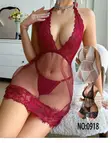 Mesh Lace See-Through Nightgown - 1