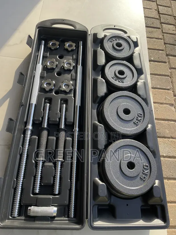 50KG Adjustable Dumbbell & Barbell Set - 1