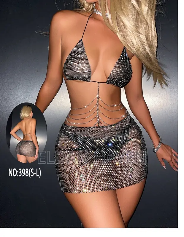 Trendy Full Diamond Suspender Suit - 1