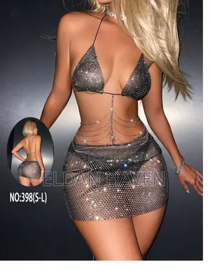 Trendy Full Diamond Suspender Suit