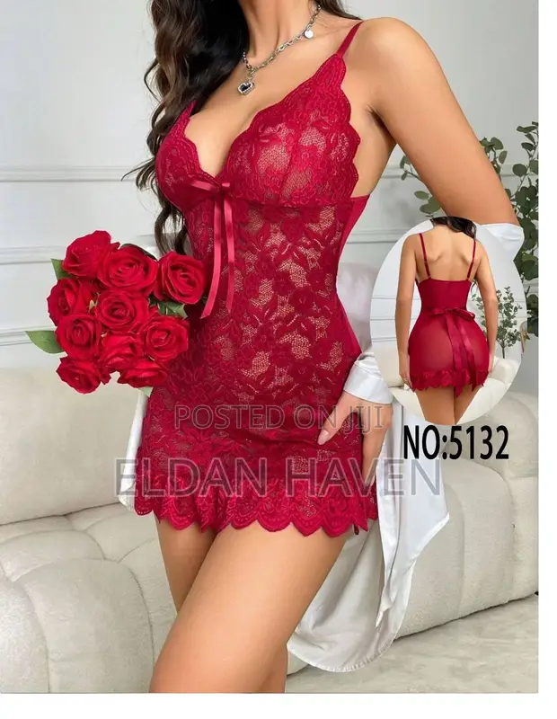Micro Transparent Night Gown - Red - 1