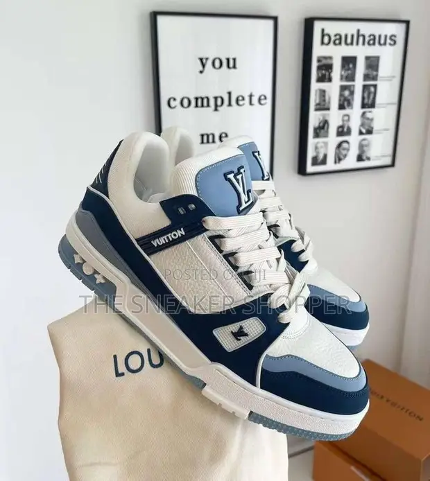Louis Vuitton LV Trainer "White Navy Light Blue" - 1