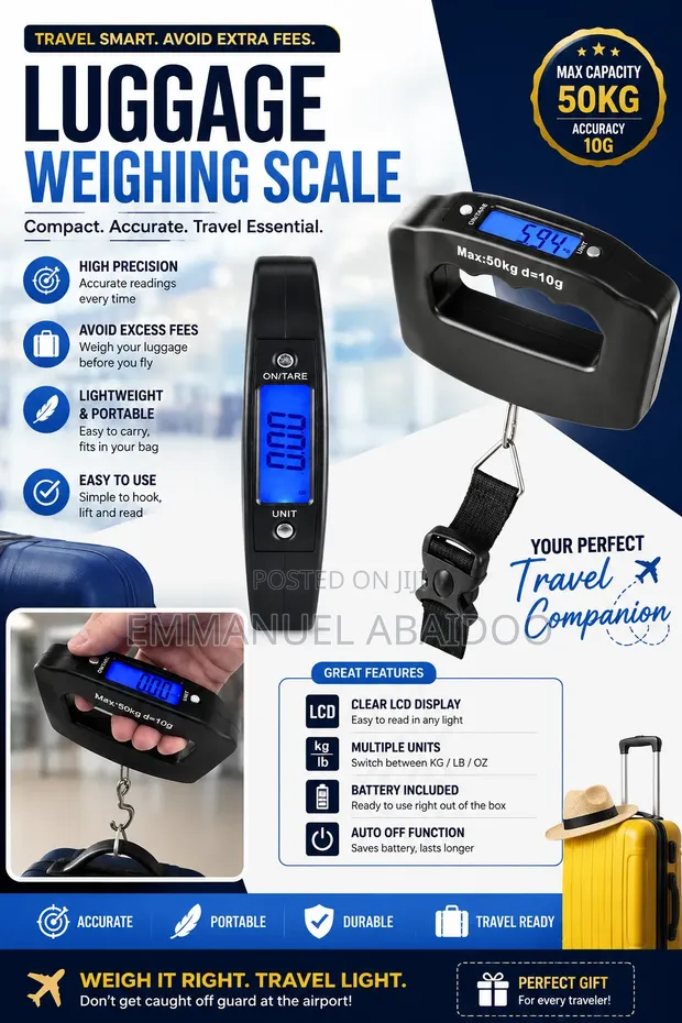 Digital Luggage Weighing Scale - Travel Smart! - 1