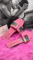 Wisteria Ladies Pink Slide Slippers - 1