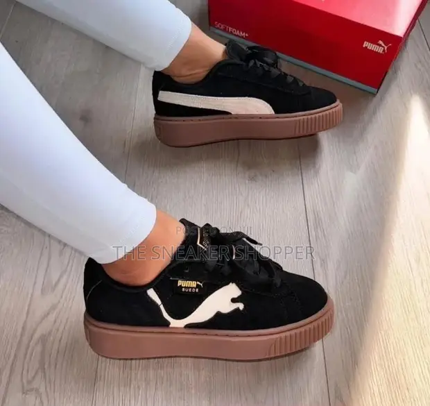 Puma Suede Platform XL Sneakers - Black - 1