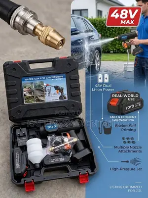 YOYO 48V Cordless High-Pressure Car Washer Kit (Dual Battery)