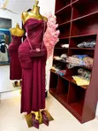 Women's Elegant Strapless Ruched Bodycon Maxi Dress - 5