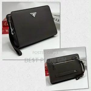 Men's Prada Saffiano Leather Clutch/Wristlet Bag