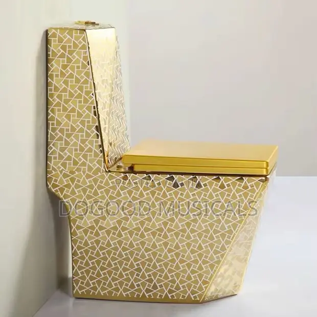 Gold Color Water Closet and Basin - 1