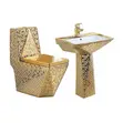 Gold Color Water Closet and Basin - 2