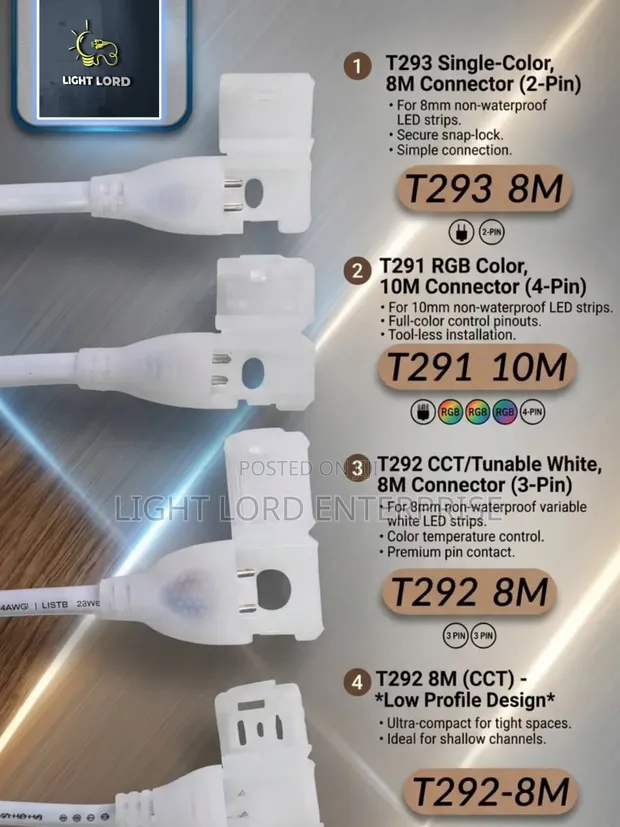 LED 8mm/10mm/12mm Strip Connectors - 1
