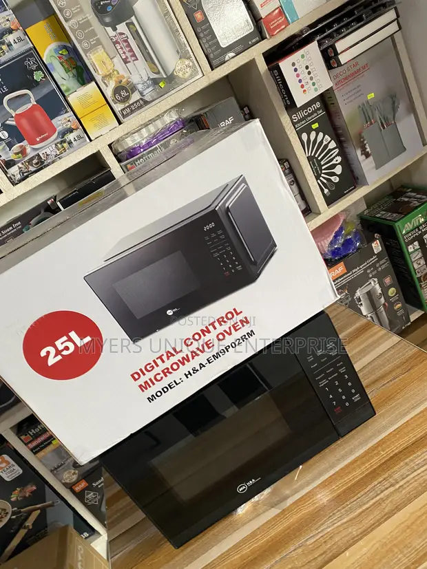 Black 25L Digital Microwave Oven for Home - 1