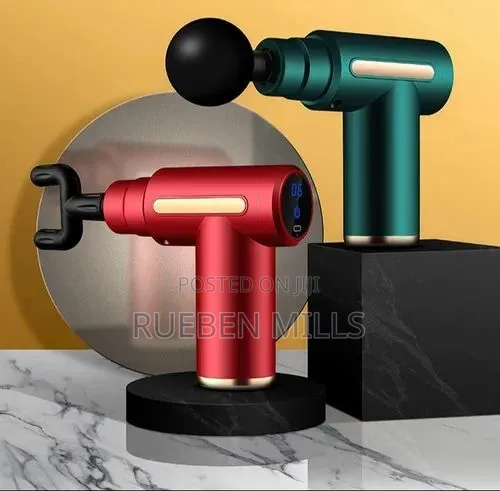 Green Fascia Wireless Electric Massage Gun with 4 Heads - 1