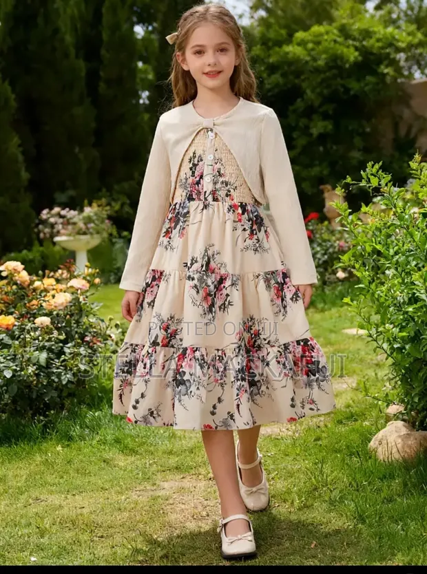 Pretty Dress with Mini Coat for 10-12 Years - 1