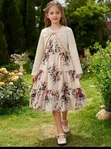 Pretty Dress with Mini Coat for 10-12 Years - 1