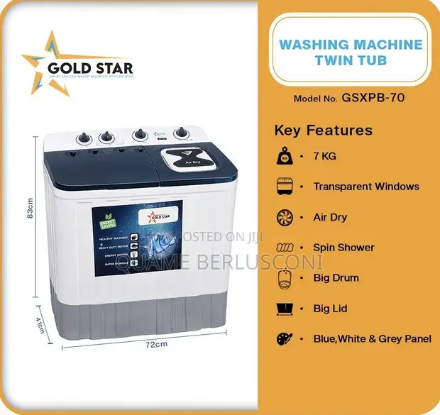 Goldstar Washing Machine Twin Tub 7kg - 1