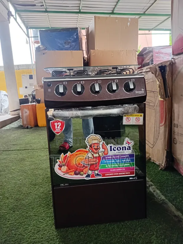 Icona 4 Burner Gas Cooker 50x50 with Auto Ignition - 1