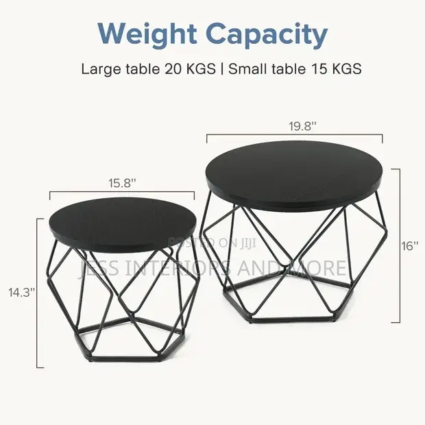 Coffee Table Set of 2, Nesting Side Tables - 1