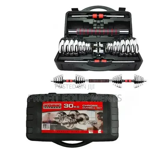 30kg Adjustable Dumbbell Set - Home Gym Cast Iron Barbell - 1