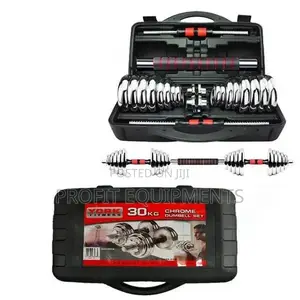 30kg Adjustable Dumbbell Set - Home Gym Cast Iron Barbell