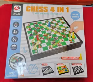 4-in-1 Board Game Set: Ludo, Chess, Checkers, Snakes & Ladders