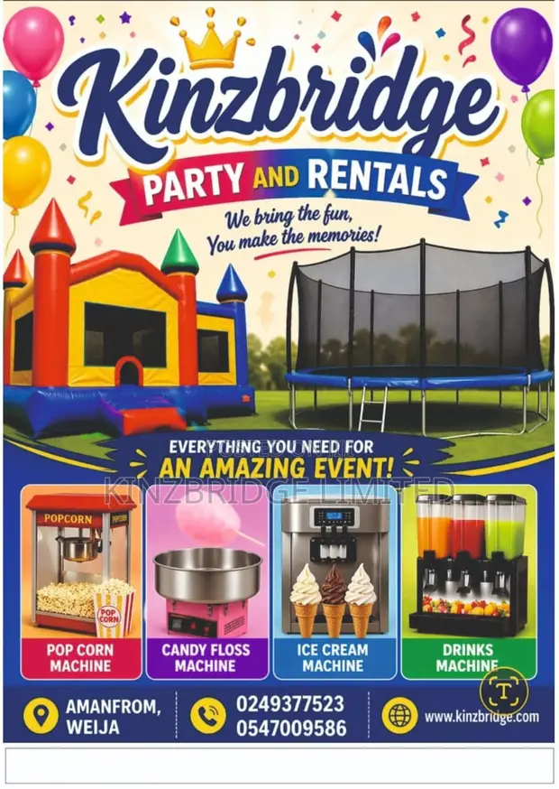 Bouncing Castles, Trampoline, Popcorn, Candy Floss & Ice Cream Machine Rental - 1