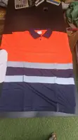 Orange Navy Long Sleeve Reflective Work Polo Shirt - 3