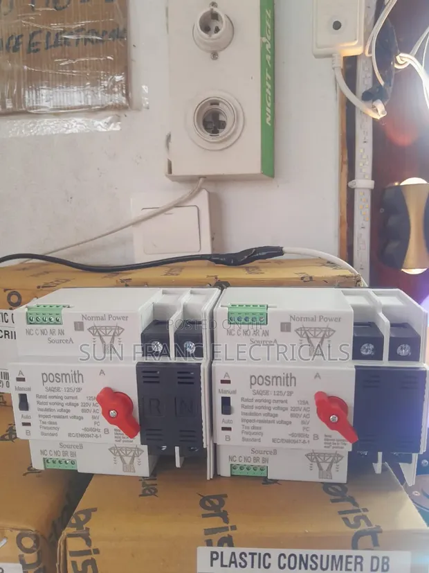Posmith SAQ5 125A 2-Pole Dual Power Automatic Transfer Switch - 1