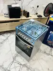 Durable Volcano Glass Lid 4 Gas Cooker with Oven & Grill (Gray) - 2