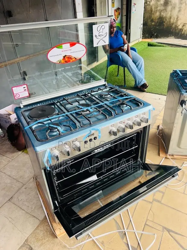 Ferre 60x90cm 4-Burner Gas Cooker with Rotisserie Oven (Gray) - 1