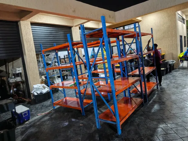Heavy Duty Warehouse Shelving - Orange & Blue - 1