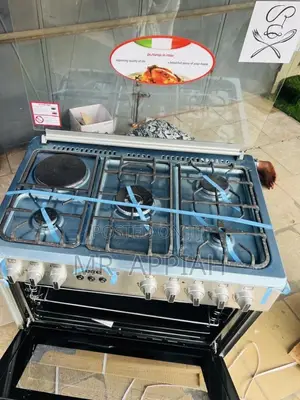 Ferre 4 Gas + 1 Electric Cooker with Glass Lid & Rotisserie