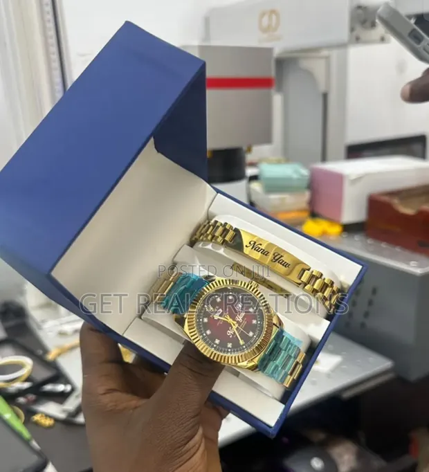 Customized Jewelry Set: Bracelet, Chain & Watch - 1