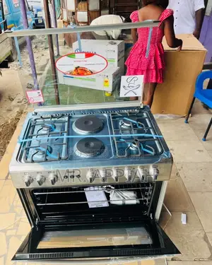 Ferre 60x90cm Gas + Electric Cooker with Glass Lid - Gray
