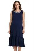 Below Knee Maternity Dress with Crystal Beading - 1